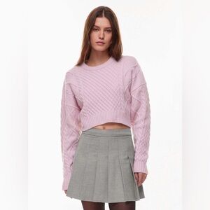 Aritzia Sunday Best Peggy Cropped Sweater in Cupid Pink - Size S